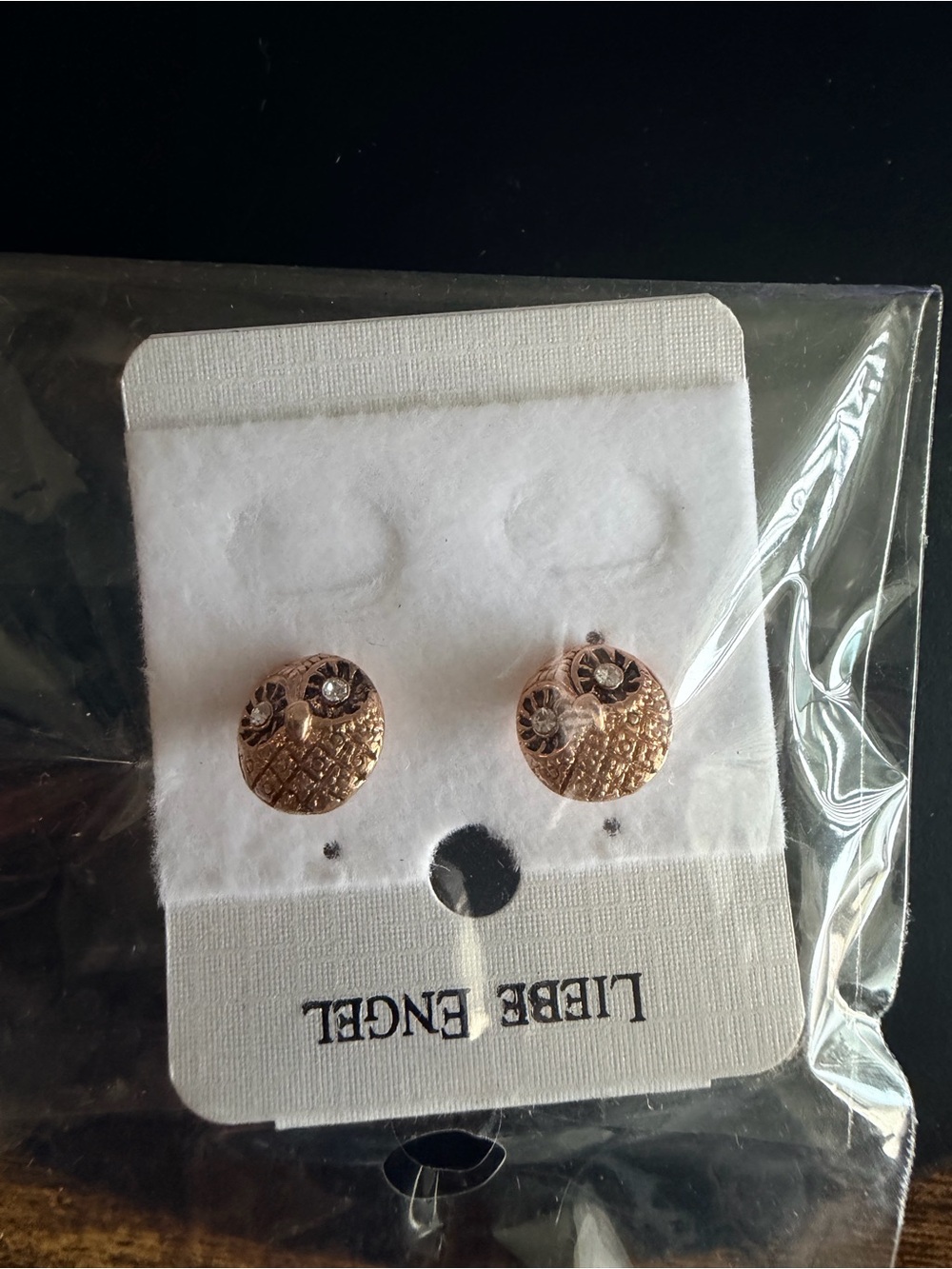 Rose Gold Owl Stud Earrings
